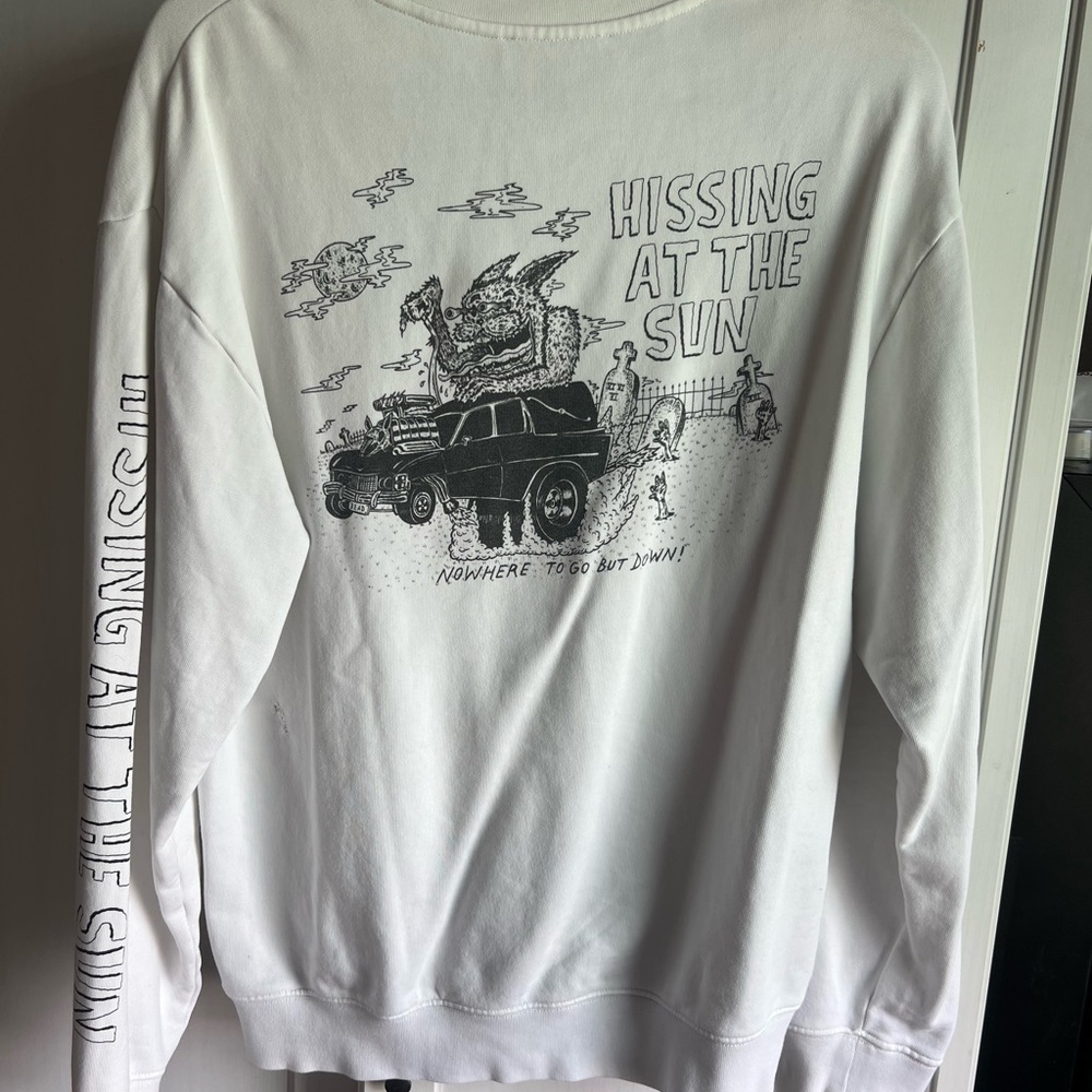 Alexander McQueen White Crewneck Sweater with Graphic Design